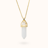 Ketting Pendant Witte Kwarts (Positiviteit) Goud