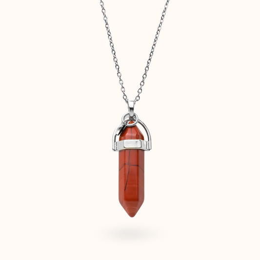 Ketting Pendant Oranje Jaspis (Doorzettingsvermogen) Zilver