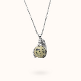 Dalmatian Jasper Embrace Necklace Silver