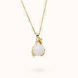 Witte Kwarts Embrace Ketting Goud