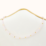 Rose Quartz Choker Gold