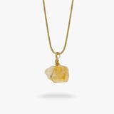 Citrine Raw Stone Necklace Gold