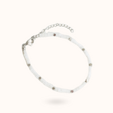 White Jade Bracelet Silver