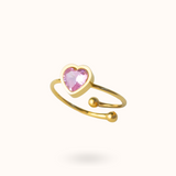 October Birthstone Heart Ring - Tourmaline