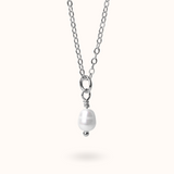 Fine Line Ketting Zoetwaterparel Zilver