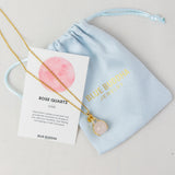 Rosenquarz Embrace Halskette Gold