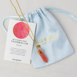 Ketting Pendant Watermeloen Toermalijn (Gevoelens) Goud