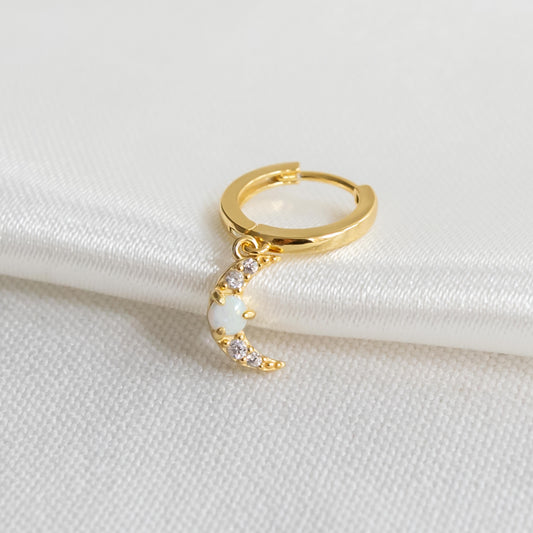 Opal Moon Earring Gold