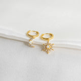 Opal Moon Earring Gold