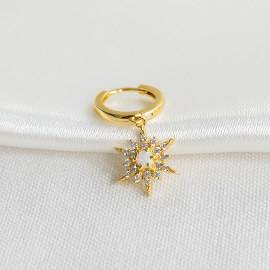 Opal Star Earring Gold