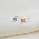 Purple Square Stud