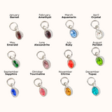 Kruis geboortesteen ketting zilver