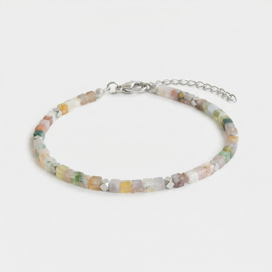 Indiase agaat armband zilver