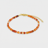 Red Agate Bracelet Gold