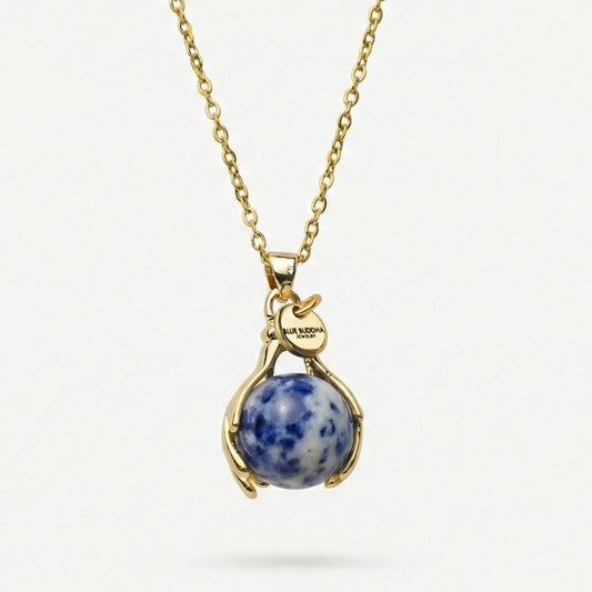 Blue Spot Jasper Embrace Necklace Gold
