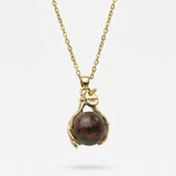 Mahonie Obsidiaan Embrace Ketting Goud