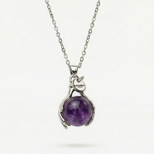 Amethyst Embrace Necklace Silver