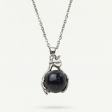 Blaue Sand Embrace Halskette Silber