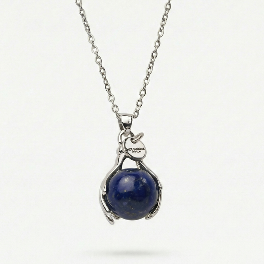 Lapis Lazuli Embrace Necklace Silver