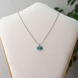 Apatite Raw Stone Necklace Silver