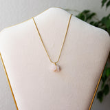 Rose Quartz Raw Stone Necklace Gold
