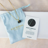 Black Tourmaline Raw Stone Necklace Gold