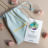 Fluorite Raw Stone Necklace Silver