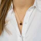 Mahogany Obsidian Embrace Necklace Gold