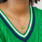 Peridot Raw Stone Necklace Gold