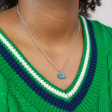 Apatite Raw Stone Necklace Silver