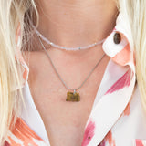 Rozenkwarts Choker Zilver