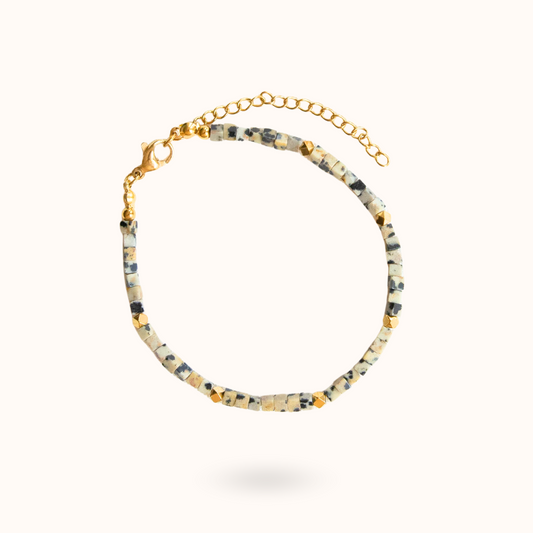 Dalmatian Jasper Bracelet Gold