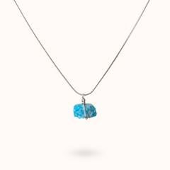 Gemstone Necklace Raw Apatite (Focus) Stone Gold