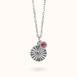 Love Coin Geboortesteen ketting zilver