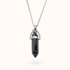 Necklace Pendant Onyx (Anti Stress) Silver