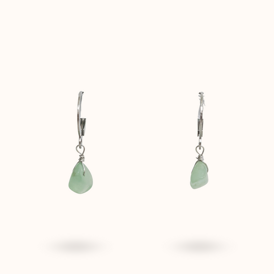 Gemstone Earrings Aventurine (Well Being) Silver