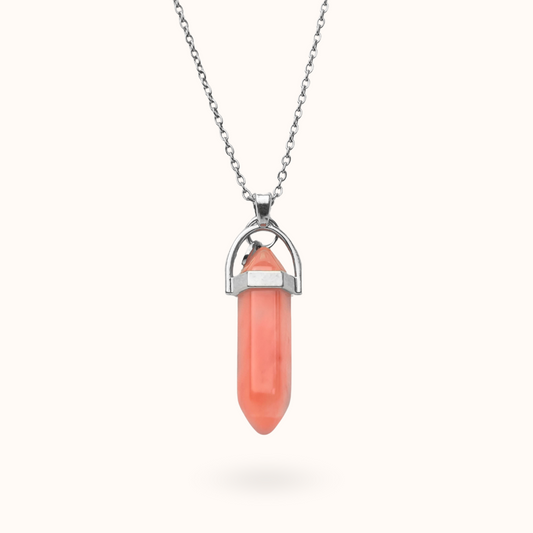 Ketting Pendant Watermeloen Toermalijn (Gevoelens) Zilver