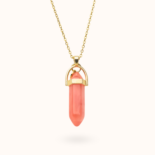 Ketting Pendant Watermeloen Toermalijn (Gevoelens) Goud