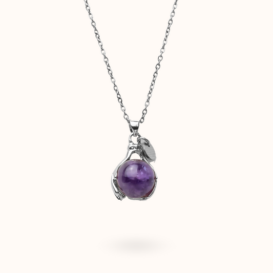 Amethyst Embrace Necklace Silver