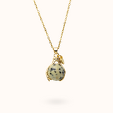 Dalmatian Jasper Embrace Necklace Gold