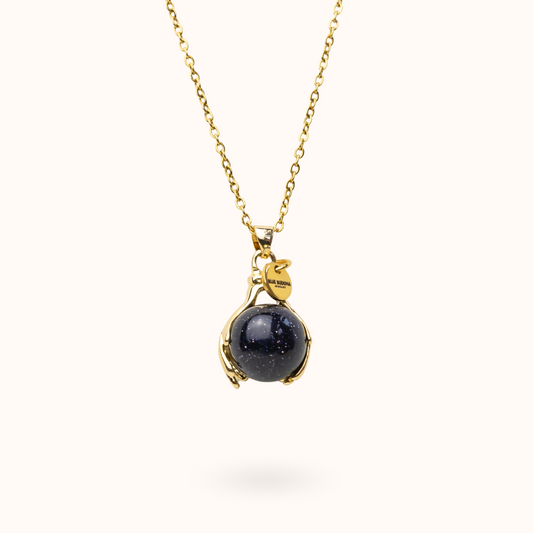 Blauw Zand Embrace Ketting Goud