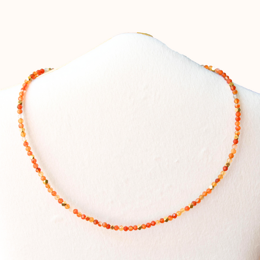 Carneool Choker Goud