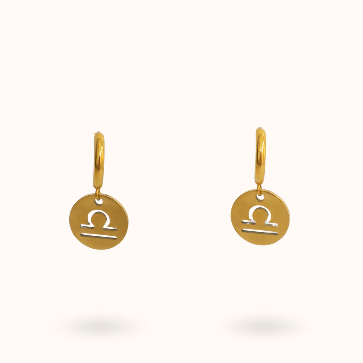 Zodiac Earrings Libra Gold