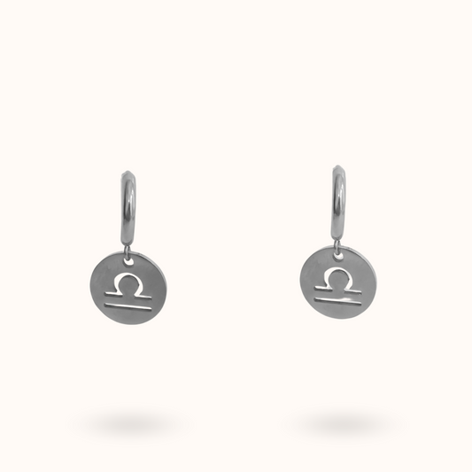 Zodiac Earrings Libra Silver