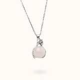 Rose Quartz Embrace Necklace Silver