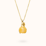 Gelbe Jade Embrace Halskette Gold
