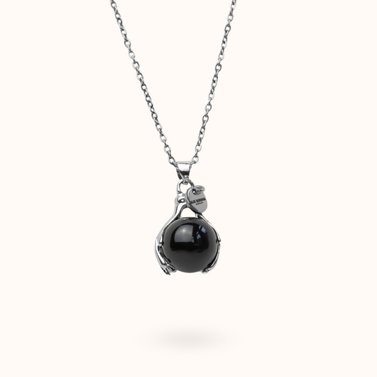 Onyx Embrace Ketting Zilver