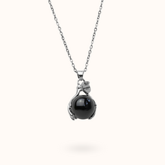 Necklace Hands Onyx (Anti Stress) Silver