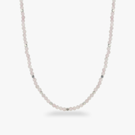 Rosenquarz Choker Silber