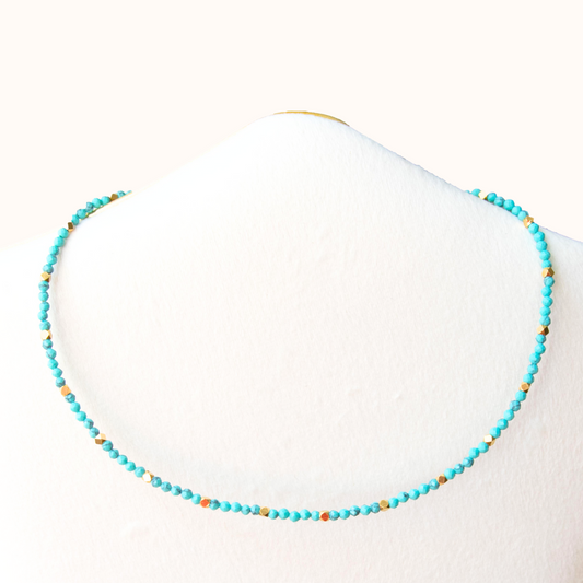 Turquoise Choker Goud